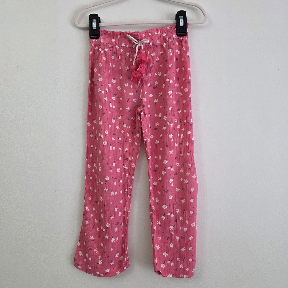 Jessica Simpson Pink Floral Knit Lounge Pants with Tassel